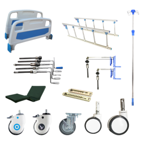 Modern Portable Adjustable Hospital <b>Bed</b> Accessories for Hotel Bathroom Use Stainless Steel-Guardrail Hand Crank <b>Casters</b> Patient - Product Image 1