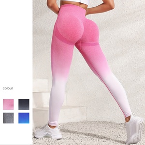 Pantalons de yoga à <span class=keywords><strong>dégradé</strong></span> fluide, fabriqués en Europe et en Amérique, tricotés, à séchage rapide et sculptants pour les hanches, pantalons de yoga sportifs - Product Image 1