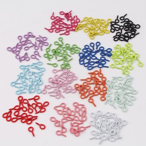 Vis à œillets colorées en forme de goutte, en fer, peintes à la four, pour la fabrication de bijoux DIY, couleurs mélangées aléatoires - Product Image 3