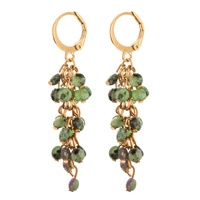 Boucles d'oreilles pendantes bohèmes pour femme, en pierres naturelles (Tourmaline, Lapis Lazuli), perles en forme de grappe, avec pampille et crochet, bijoux de charme pour mariage et fête