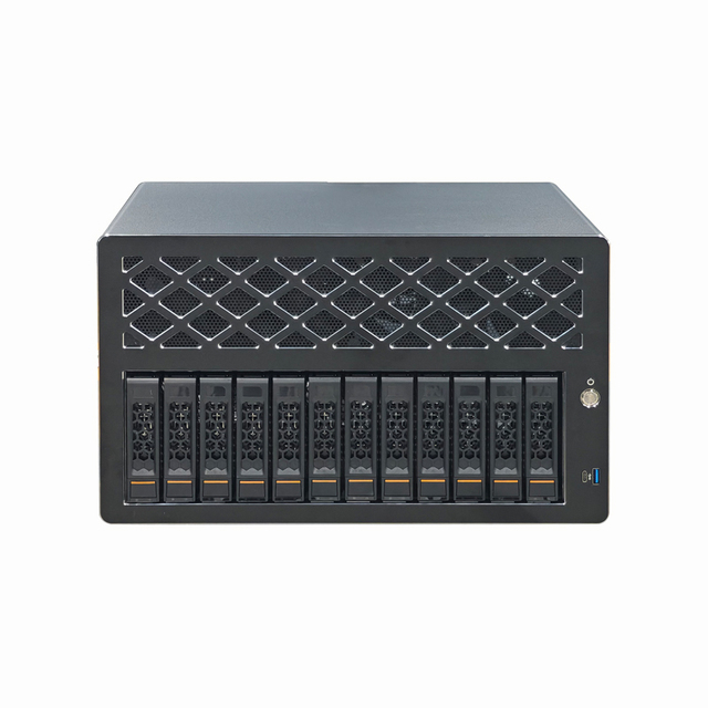 12 Disk NAS Case SAS Direct Connect Backplane Half Height Pcie Slot Support FLEX Power Hot Swap Server