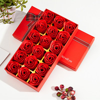 Groothandel Valentijnsdag Kunstmatige Gouden Rozen Bloemen Handzeep Bloemen Cadeaubox