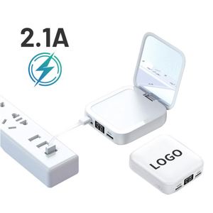 Wholesale Portable Powerbank Makeup Mirror Logo Printed Pocket Power Bank with <b>Charging</b> <b>Cable</b> - Product Image 3