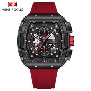 นาฬิกาข้อมือผู้ชาย MINI FOCUS 0399G รุ่นยอดนิยม ดีไซน์ทรงถังไวน์ สายซิลิโคน กระจกโค้งไล่เฉดสี หน้าปัดโปร่งใส นาฬิกาควอตซ์ - Product Image 3