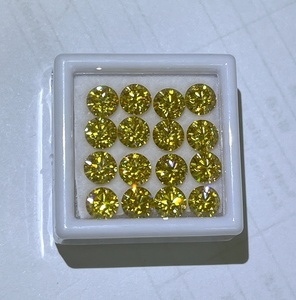 Gele Kleur Moissanite Losse Steen 9Mm 3ct 10Mm 4ct 11Mm 5ct Groot Formaat Kleurrijke Synthetische Moissanite Diamant - Product Image 1