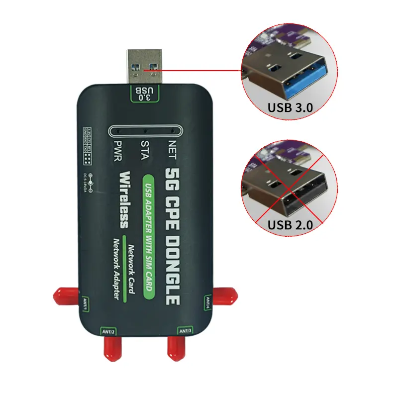 USB 3.0 Port kablosuz modemler 5G endüstriyel kullanım SIMCOM SIM8202G/Quectel RM520N-GL 4G 5G Net USB Dongle