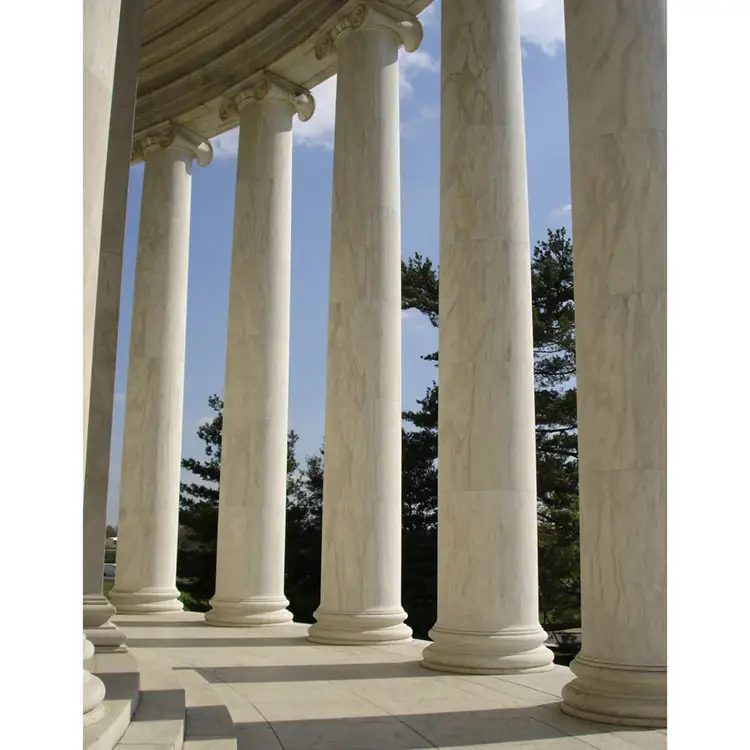 Декоративная ручная резная стойка из натурального мрамора, круглая римская колонна