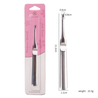 Kit d'outils de manucure européen double usage en acier pour soin des ongles, avec pousse-cuticules, lime à ongles et fourche à peaux mortes, finition mate antidérapante