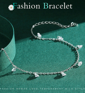 925 <b>Silver</b> Chain <b>Bracelet</b> With Crystal Ball <b>Charms</b> Minimalist Women's Everyday Wear korean style drop <b>charm</b> <b>bracelet</b> for women - Product Image 6