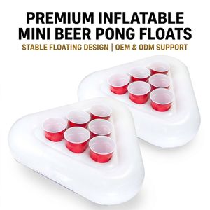 Ensemble de flotteurs gonflables Beer <span class=keywords><strong>Pong</strong></span>, jeu de <span class=keywords><strong>Pong</strong></span> aquatique <span class=keywords><strong>flottant</strong></span>, radeaux pour fête au bord de la piscine, supports de boissons, stations de refroidissement de boissons pour piscine - Product Image 4