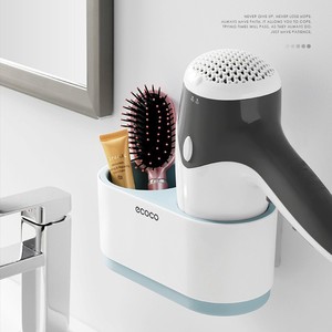 Ecoco Hair Dryer Holder Wall Mounted Storage Rack For Bathroom With Brush And Bottle Compartment - Product Image 3
