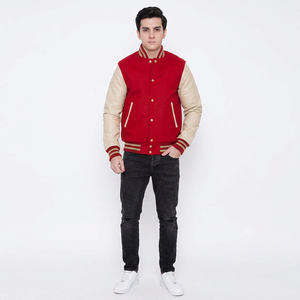 New Fashion Men's College Letterman Varsity Jacket 100% Cotton Customizable Front Logo Casual Winter Wear - Product Image 1