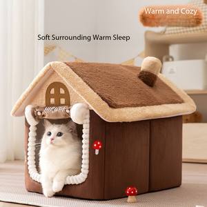 บ้านสัตว์เลี้ยงพับเก็บได้บ้านที่นอนโฟมความทรงจำแฟชั่นทันสมัยสำหรับ<span class=keywords><strong>สุนัข</strong></span>ขนาดเล็กแมวขนาดกลางที่ถอดออกได้บ้านแมวลูกสุนัข - Product Image 3