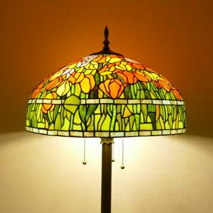 Lámpara de Pie LED E27 de Estilo Retro Americano de 20 Pulgadas, Hecha a Mano, para Sala de Estar o Dormitorio, con Vidrio Tiffany Multicolor y Cuerpo de Hierro, Decoración para el Hogar - Product Image 5