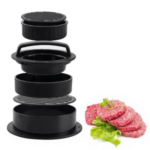 Round Meat Cake Press Manual Hamburger Patty Pressure Rice Ball Mold Manual <b>Plastic</b> Burger Press Meat Press Tool - Product Image 1