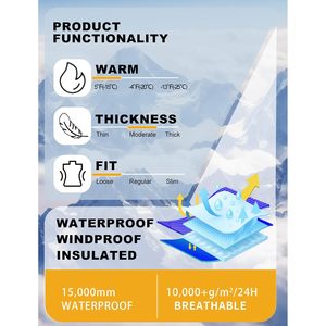 Veste de neige personnalisée pour homme, unisexe, ample, imperméable, isolée, pour ski et snowboard, pull-over, résistante à l'eau 15k, respirante 10k - Product Image 6