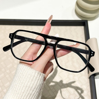 Monture de lunettes rétro unisexe surdimensionnée à double pont, design tendance, lunettes photochromiques bloquant la lumière bleue