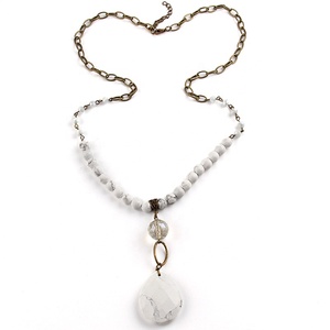 Donne Festival regalo moda gioielli bohémien 8mm pietra naturale 6mm cristallo vetro <span class=keywords><strong>rosario</strong></span> catena goccia collana pendente in pietra - Product Image 5