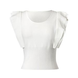 Knitwear Manufacturer Custom Knit Crop Top Sweater <b>Sleeveless</b> <b>Women</b> <b>Jumper</b> Summer Vest Tank Top for Ladies - Product Image 1