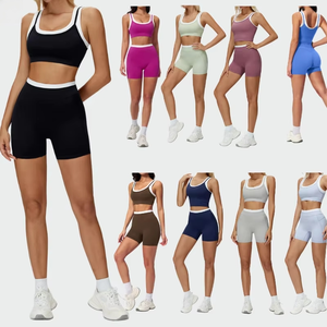 Set Sportivo <span class=keywords><strong>da</strong></span> Donna YK in 4 Pezzi, Vendita all'Ingrosso, Completo <span class=keywords><strong>da</strong></span> Palestra e Fitness con Giacca a Maniche Lunghe, Leggings, <span class=keywords><strong>Tuta</strong></span> Sportiva Senza Cuciture per Yoga - Product Image 3