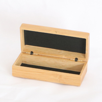 Boîte de présentation pour lunettes de soleil en bambou non fini, étui de rangement en bois massif avec couvercle et fentes personnalisées, idéal pour la maison ou le bureau