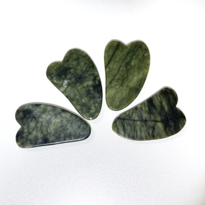 Xiuyan <b>Jade</b> Scraping Board Face Massage tools Serpentine Green Stone Nephrite Green guasha for face - Product Image 6