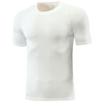 Usine dernière conception moulante vêtements de sport pour hommes à manches courtes t-shirt de gymnastique chemise de compression à séchage rapide pour adultes et enfants