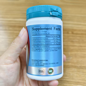 Cápsulas Blandas de Ubiquinol CoQ10 200mg con <span class=keywords><strong>PQQ</strong></span> y Vitamina E |   Suplemento de Apoyo para el Corazón y la Inmunidad, Seguro para el Embarazo, Certificado ISO, 60 Unidades - Product Image 4