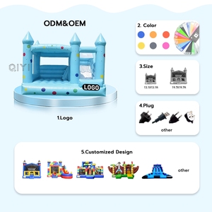 ให้เช่าบ้านลมสีฟ้าสำหรับจัดปาร์ตี้กลางแจ้ง บ้านเด้งดึ๋งเป่าลม PVC บ้านกระโดดเป่าลม บ้านลมเด้งดึ๋ง - Product Image 5