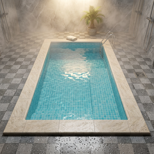 Mosaico de vidrio de fusión caliente para piscina, mosaico cuadrado de cuerpo completo de 25x25mm, color verde - Product Image 2