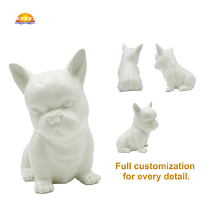 Personalizável Bulldog francês Cerâmica Urna <span class=keywords><strong>Pet</strong></span> Branco Estilo Europeu & Americano com Pata Imprimir Design Opção Urna Memorial - Product Image 2