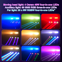6 pièces de projecteurs LED RGBW 4 en 1 professionnels portables pour DJ, équipement de DJ disco, éclairage de scène de bar avec support
