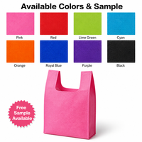 Sac fourre-tout réutilisable et personnalisable en non-tissé recyclable, style t-shirt, avec poignée en boucle, pour le shopping et la mode