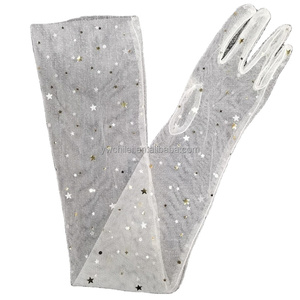 70cm Nude Yarn <span class=keywords><strong>Long</strong></span> DIY <span class=keywords><strong>Transparent</strong></span> Halloween <span class=keywords><strong>Noir</strong></span> Brillant Doigt Gants - Product Image 4