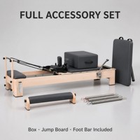 Máquina de Pilates Reformer de Madera de Arce Blanca con Estructura de Aleación de Aluminio, Equipo de Entrenamiento de Core para el Hogar y el Estudio