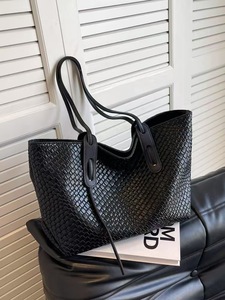 Công suất lớn Retro Joker dệt Tote túi mới xuyên biên giới phong cách Hàn Quốc của phụ nữ xách tay da nách túi với mở đóng cửa - Product Image 3