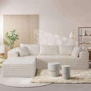 أريكة غرفة المعيشة أريكة للنوم يسار/يمين صالة L أريكة عصرية على شكل وحدات سرير أرضية - Product Image 1