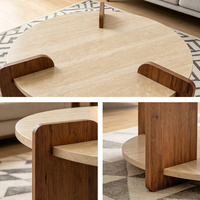 Mesa de Centro Plegable de Madera Moderna Premium, Estética Minimalista, Doble Superficie de Almacenamiento para Sala de Estar, Apartamento, Hotel, Salón