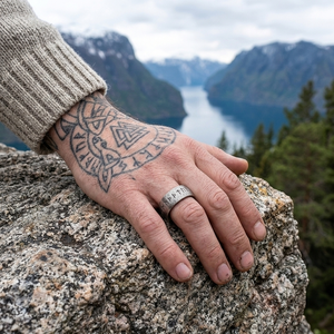 Viching Souvenir anello in acciaio inossidabile anello da uomo vichinga anello runico Norse <span class=keywords><strong>gioielli</strong></span> <span class=keywords><strong>vichinghi</strong></span> - Product Image 3