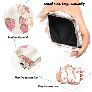 Hawaiian PU Leather Storage Mini Wallets Card <b>Cases</b> Custom Puakenikeni Design Women's <b>Coin</b> Purses - Product Image 2