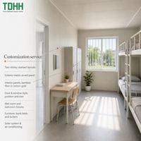 TDHH Zweistöckiges Container-Wohnheim mit Außentreppe aus Stahl, Großhandel OEM ODM Lieferant für Camps