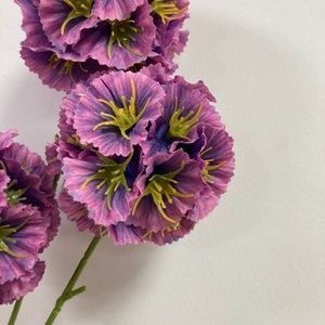 LO-1291 Fleur artificielle Scabiosa violette à 3 têtes en soie pour guirlande <span class=keywords><strong>de</strong></span> fleurs DIY, bouquet <span class=keywords><strong>de</strong></span> <span class=keywords><strong>mariée</strong></span>, cabine photo - Product Image 2