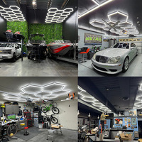 Luces LED Hexagonales RGB de 220v/110v para Techo, Tipo Panal de Abeja, para Taller, Garaje, Detallado de Autos
