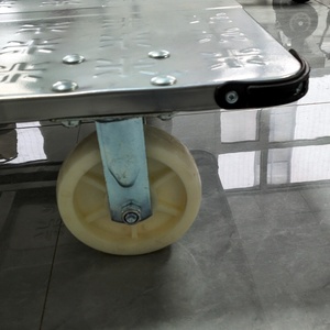 भारी शुल्क 1000 किलोग्राम चांदी धातु ट्रॉली 360 डिग्री पहियों के साथ भारी शुल्क गोदाम ट्रॉली स्टेनलेस स्टील कार्ट - Product Image 4