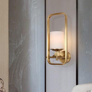 Lámparas de Pared LED de Diseño Nórdico Moderno E14 de Cobre, Diseño Personalizado, Elegantes Lámparas de Cabecera para Dormitorio con Pantalla de Vidrio - Product Image 3