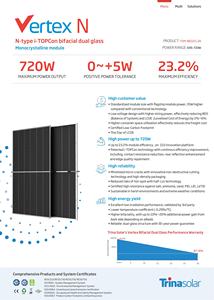 Módulo Solar Bifacial Tipo N Trina, Doble Vidrio, 690W 720W 700W 720W, Paneles Solares Fotovoltaicos para Uso Comercial - Product Image 2