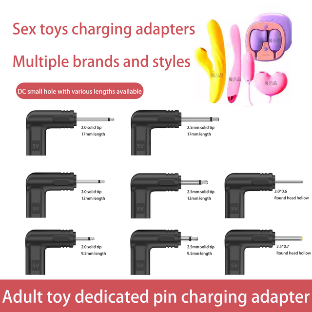 90 Degree Type-C to DC Barrel Jack Adapter 5V 3A, Universal Charging Connector for Adult Toys with 2.0/2.5mm Solid/Hollow Tips