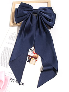 Pince à cheveux longue personnalisée en gros avec nœud en ruban de satin de soie de style luxueux, accessoire directement de l'usine pour enfants, filles et femmes - Product Image 4