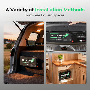 Batterie au lithium 12V mince pour camping-car, fourgon aménagé |   LiFePO4 ultra-mince pour les installations sous le siège et murales - Product Image 4