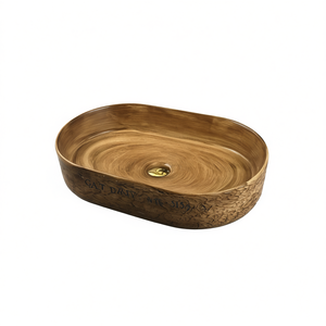 Ceramic Basin Oval Vessel Sink 610x380x125mm Polished Rustic Bathroom Accessory - Product Image 1